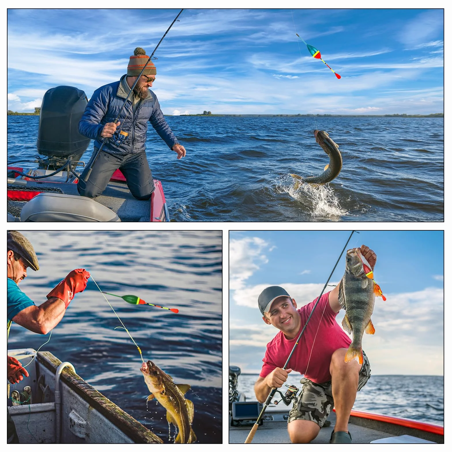 10 Pièces Flotteur Pêche 100 Pièces Plombs Bouées pour Truite Bouchon Peche Au Coup Flotteur Truite Pêche en Mer Lacs Rivières