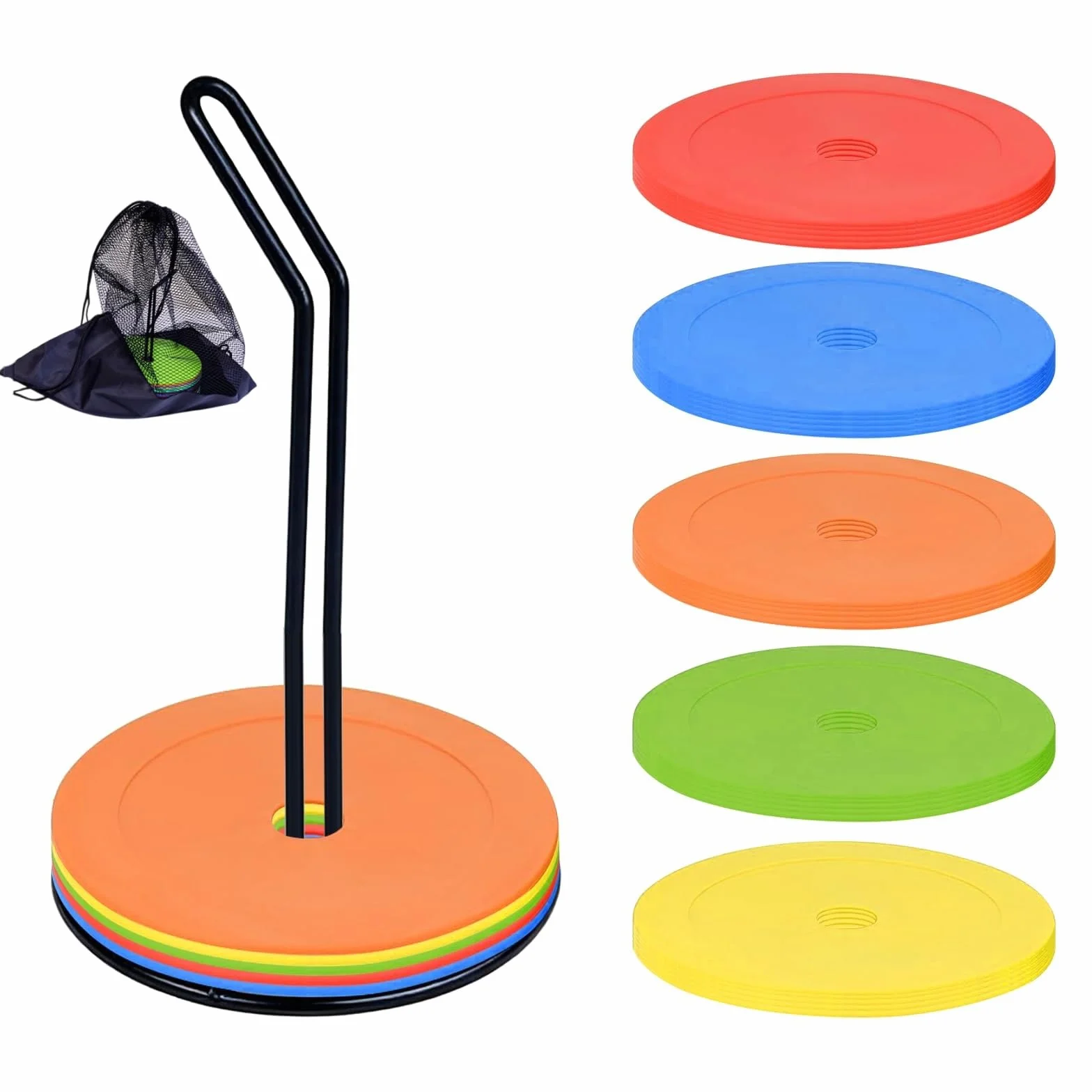 Disques De Marquage 25 Pièces Marqueurs Sol Football Antidérapants Diamètre 15 cm PE Flexible Entraînement D'Agilité Et De Vitesse