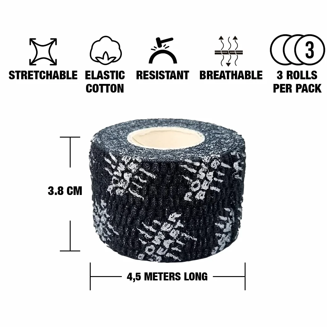 Sport Tape Crossfit 3 Rouleaux Cohesive Tape Elastique Hook Grip Coton Résistant à la Transpiration