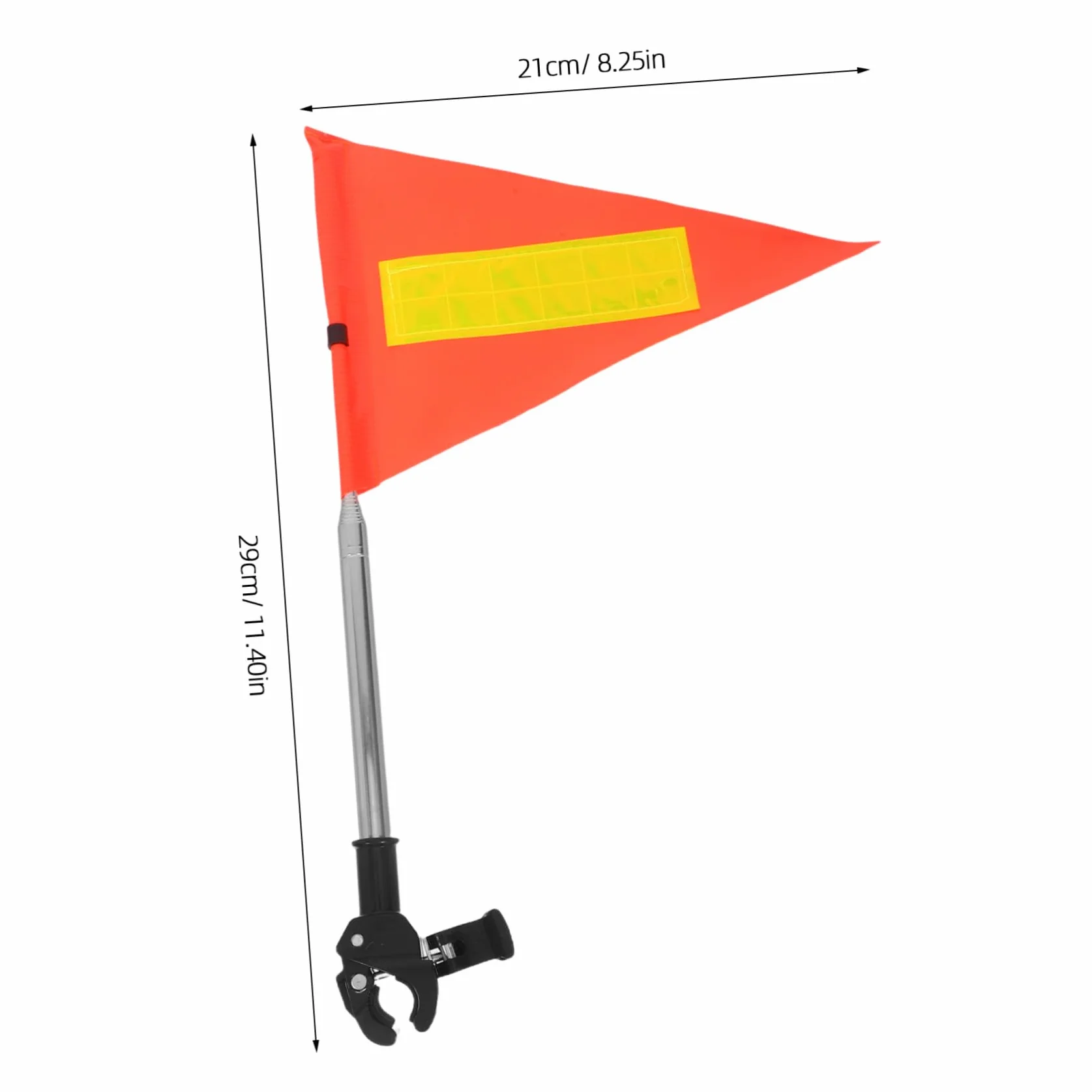 GALPADA Drapeau de Fauteuil Roulant Réfléchissant en PVC Mât Acier Inoxydable Hauteur Ajustable 1,2 m