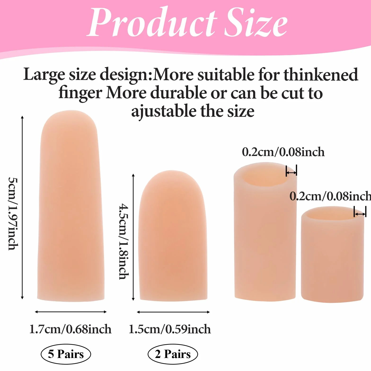 JJUNW Lot de 14 protège-doigts en silicone - Protection des doigts pour arthrite, eczéma, travail et sport