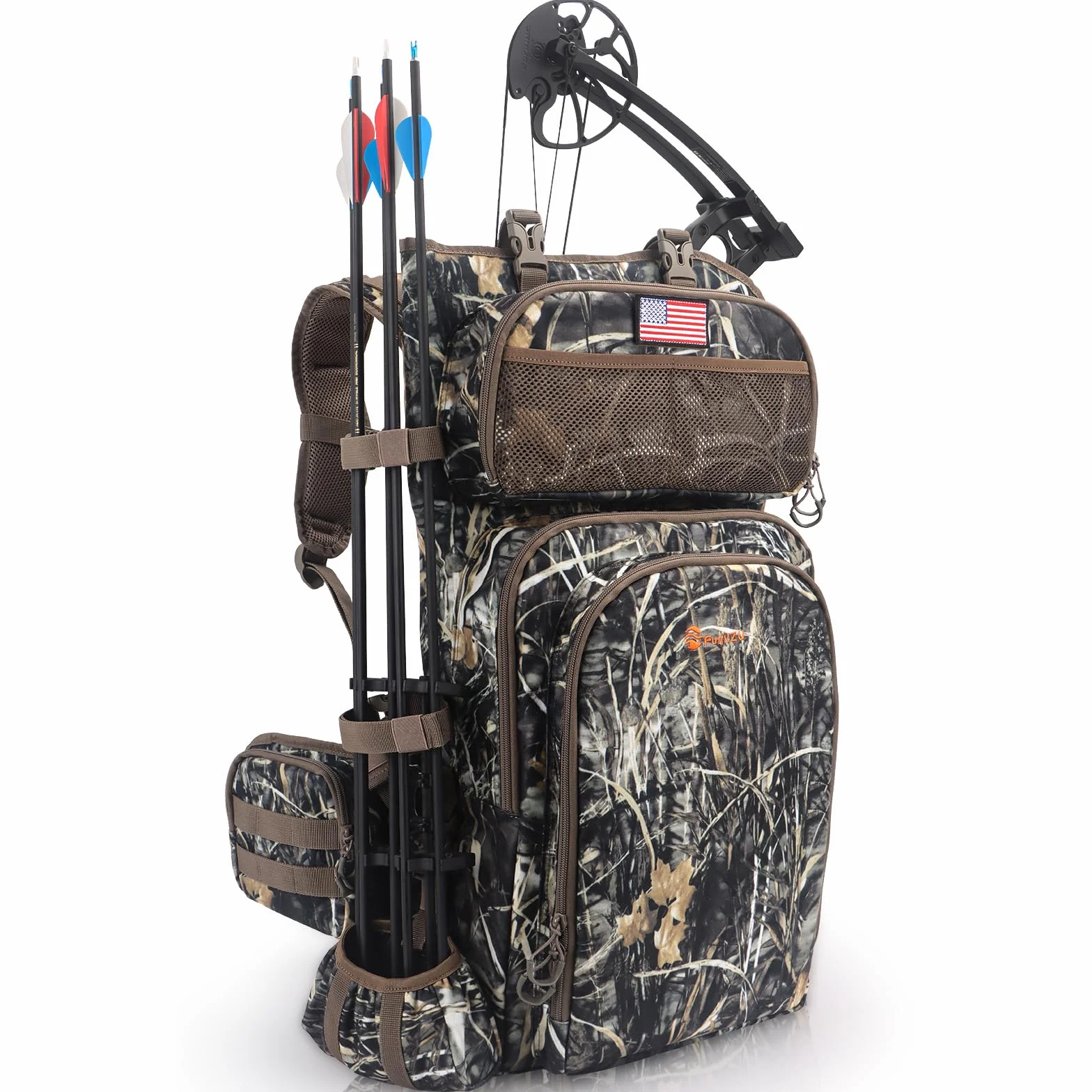 Sac à dos de chasse homme avec porte-arc, sac de chasse en selle et sac de sport