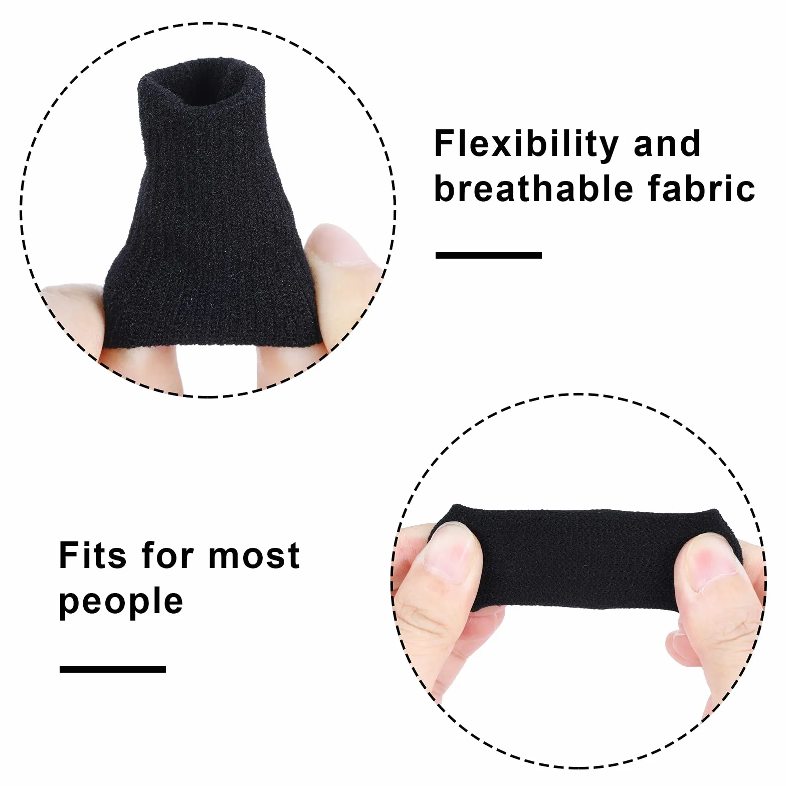 Yolev 10 Pièces Protège Doigts Elastiques Soutien Compression pour Soulager la Douleur Arthrite