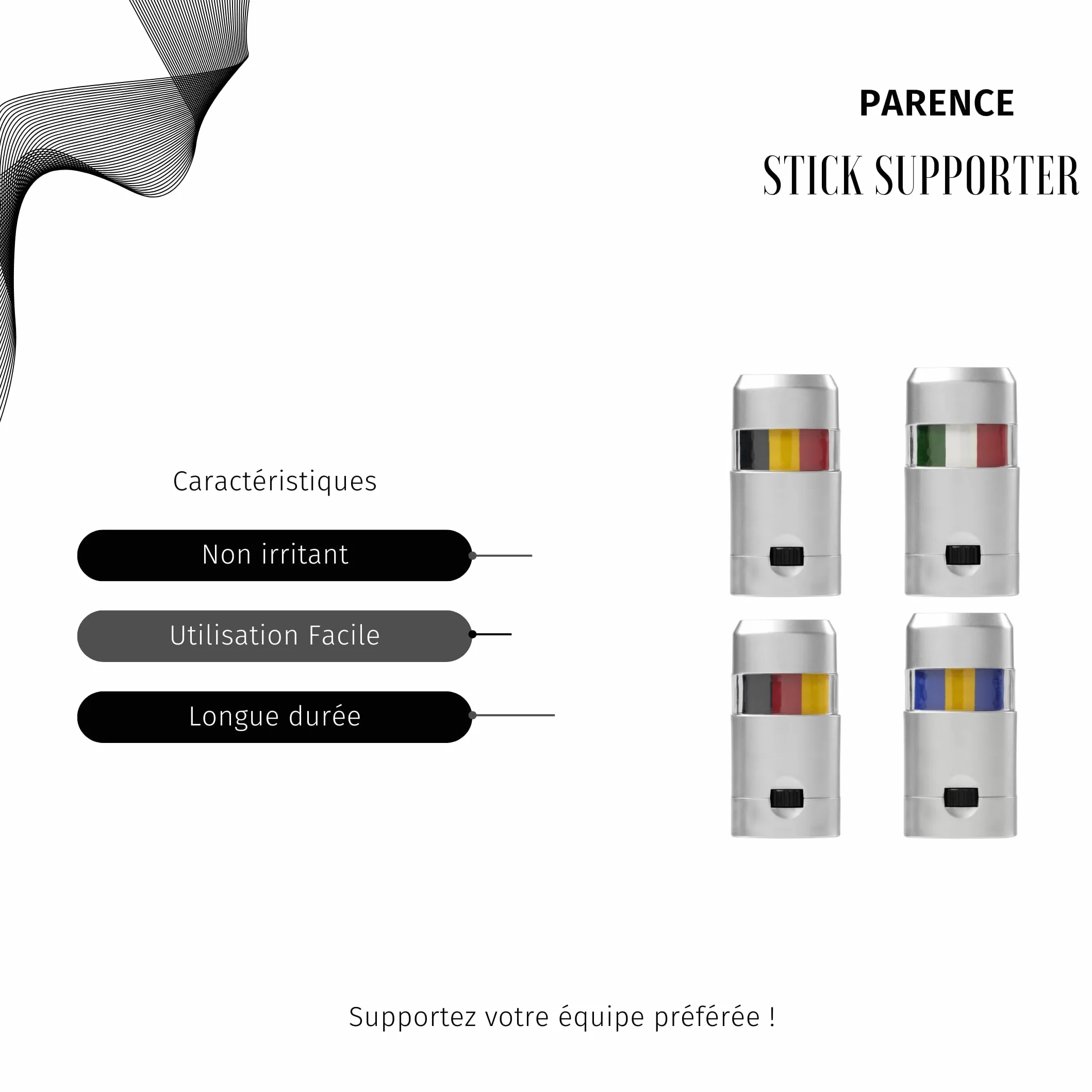 PARENCE. Stick Maquillage Équipe Italie Sport Supporter Déguisement