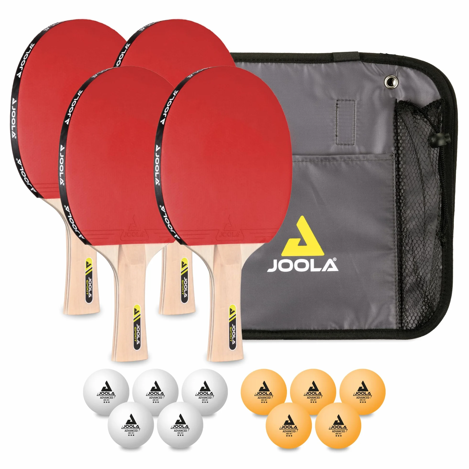 JOOLA Set de Tennis de Table Family avec 4 Raquettes, Balles et Sac de Transport