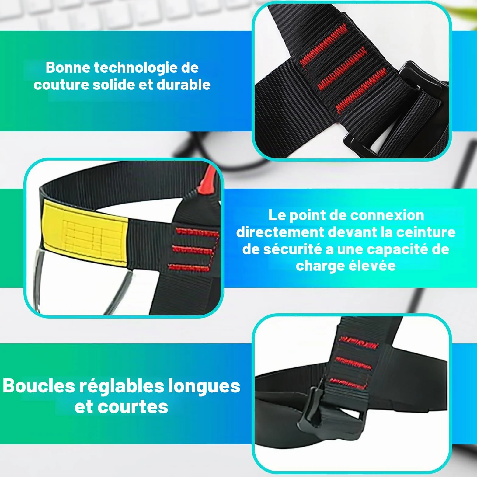 Harnais d'escalade anti-chute ceinture de sécurité pour sauvetage alpinisme équipement hommes femmes
