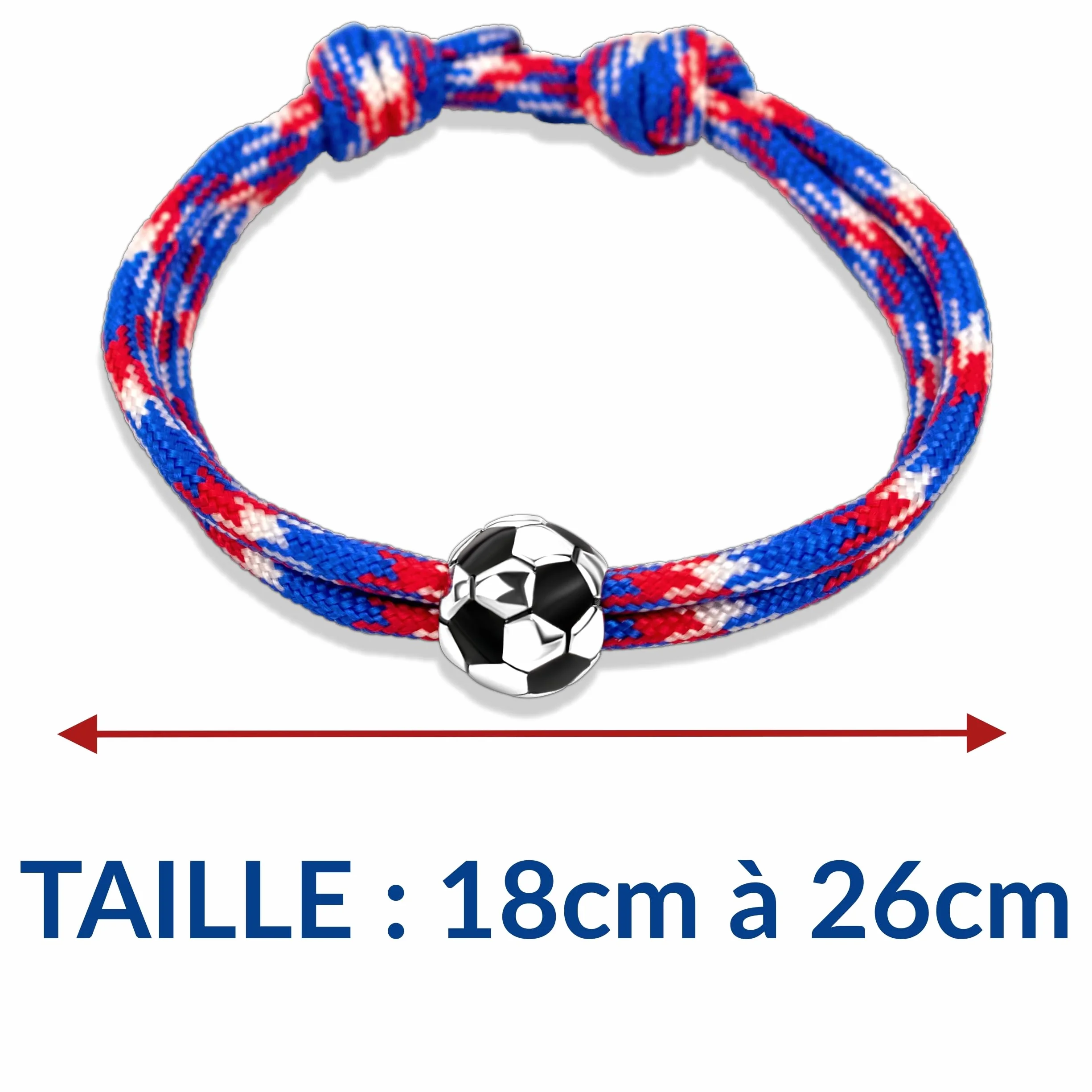 Bracelet Football réglable acier inoxydable Homme Enfant Cadeau Noël anniversaire fête des pères