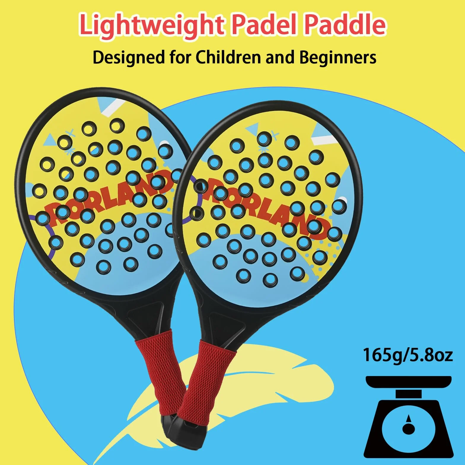 Smartwo Set de raquettes de padel pour enfants, raquettes légères débutants 6+ ans, 2 raquettes et 4 balles