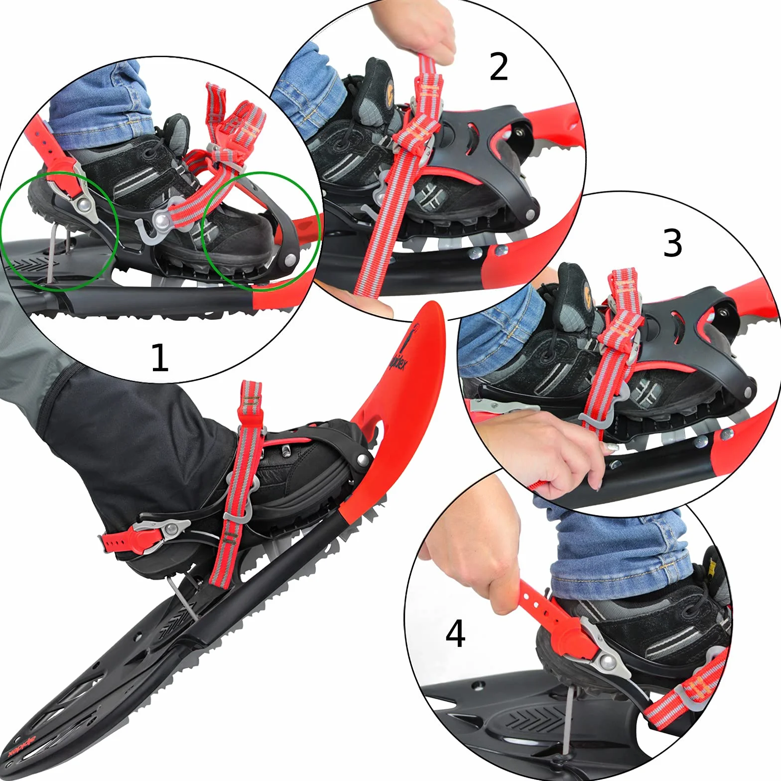ALPIDEX Raquette Neige 38-46 Jusqu'à 140 kg Sac Transport