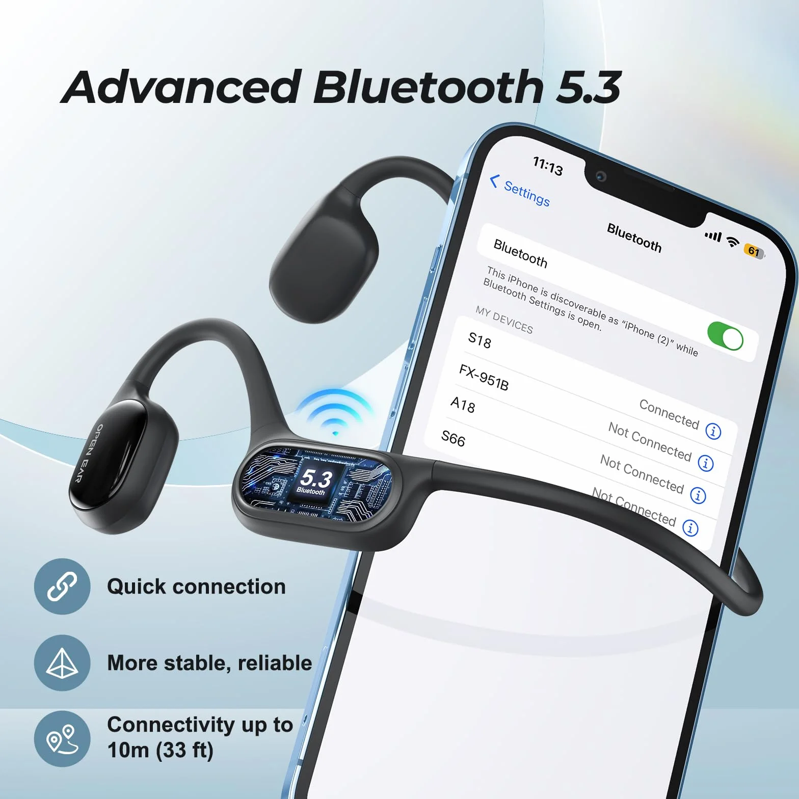 Écouteurs de natation Bluetooth 5.3 IP68 étanches avec microphone à conduction osseuse lecteur MP3 32 Go