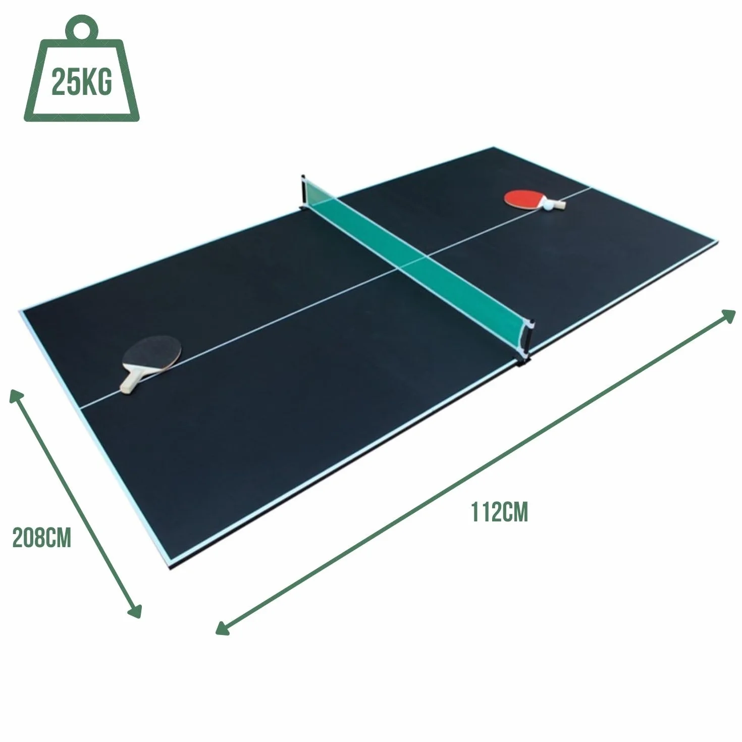 SOKKER Plateau de Ping-Pong Pliable 3 Panneaux 208 x 112 cm avec Filet Raquettes Balles