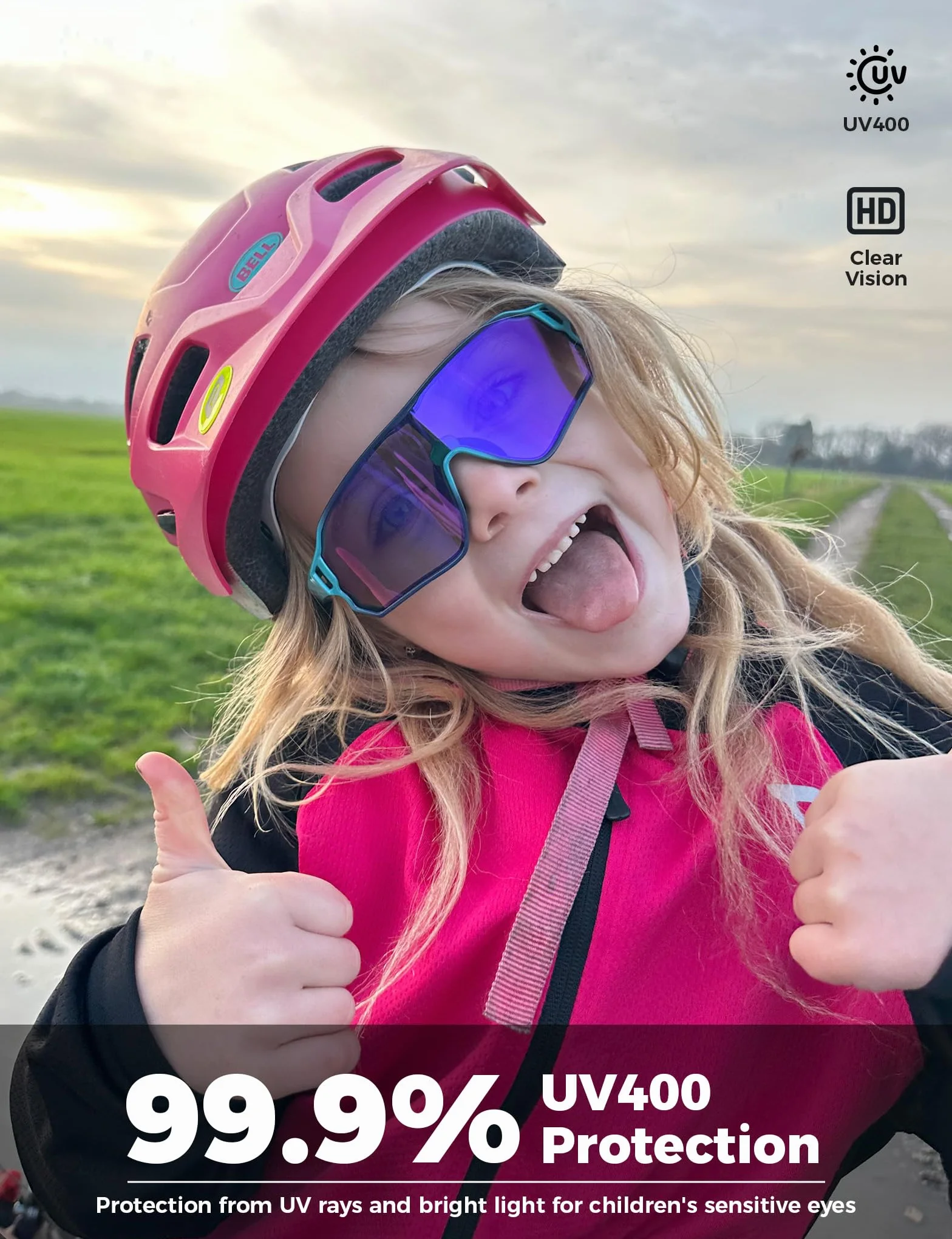 Lunettes de Soleil Polarisées Enfants ROCKBROS UV400 Cyclisme TR90 Léger Protection