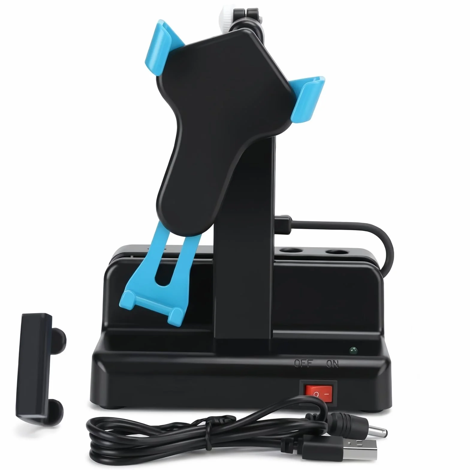 Agitateur automatique de téléphone portable podomètre bras oscillant gauche droit USB bleu ciel