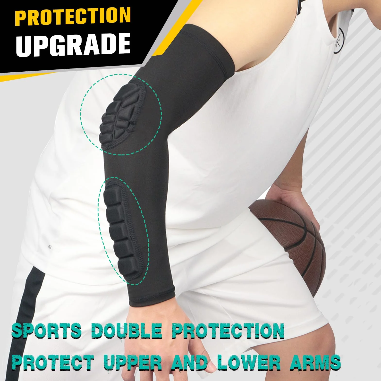 Coudière Basketball Protege Coude Respirable Souple 1 Paire Homme Femmes Protection