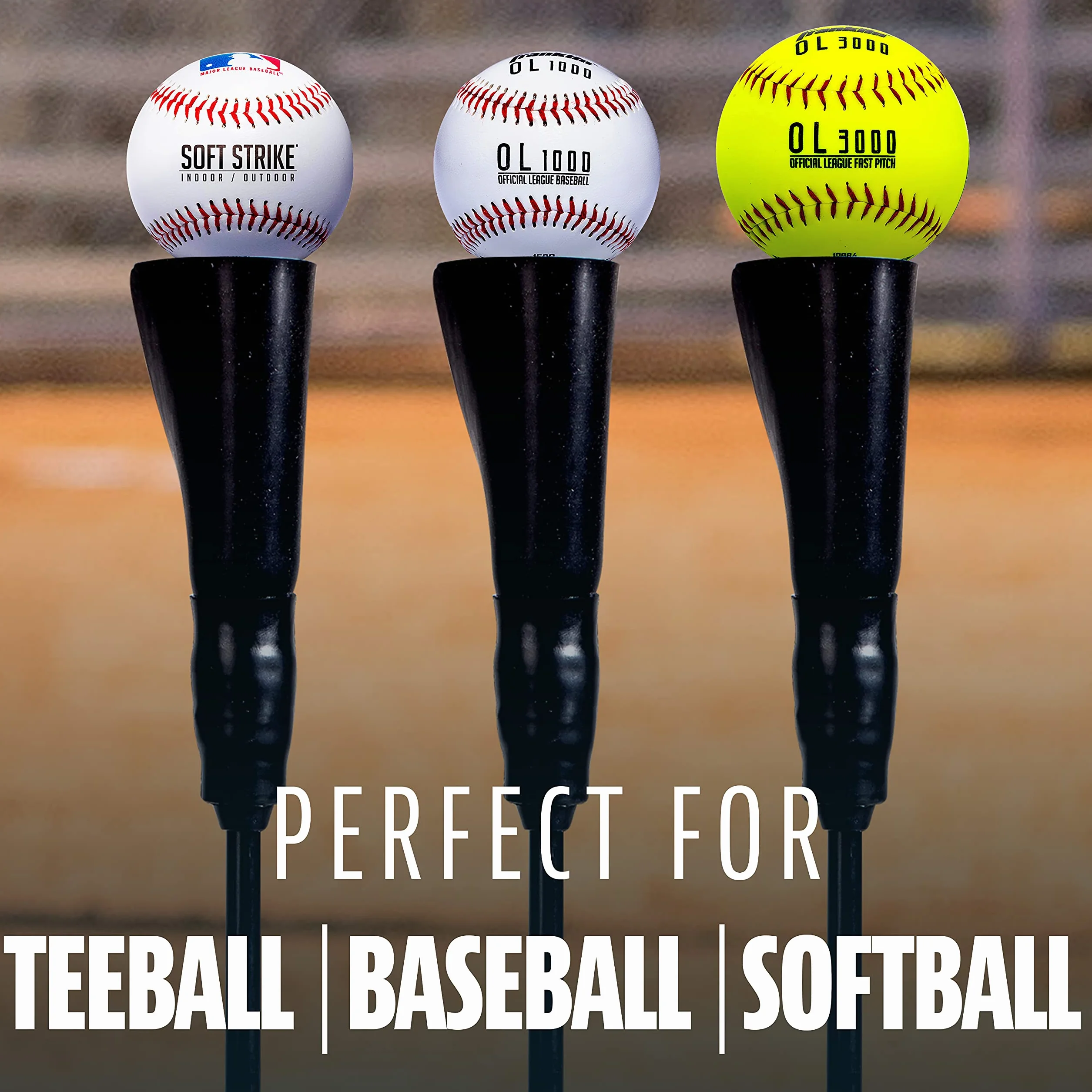 Franklin Sports MLB Pro Porta Hitting Tee - Portable Weighted Adjustable Baseball Softball Batting Tee