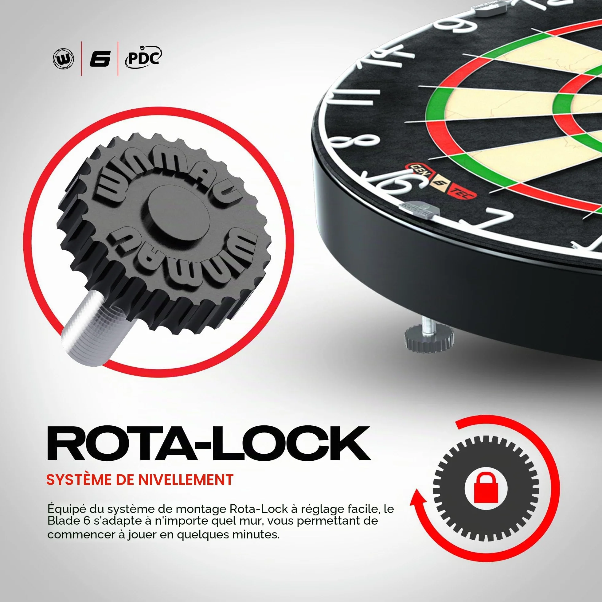 WINMAU Blade 6 360 Cible de fléchettes steeldart Professionnelle homologuée Tournoi PDC