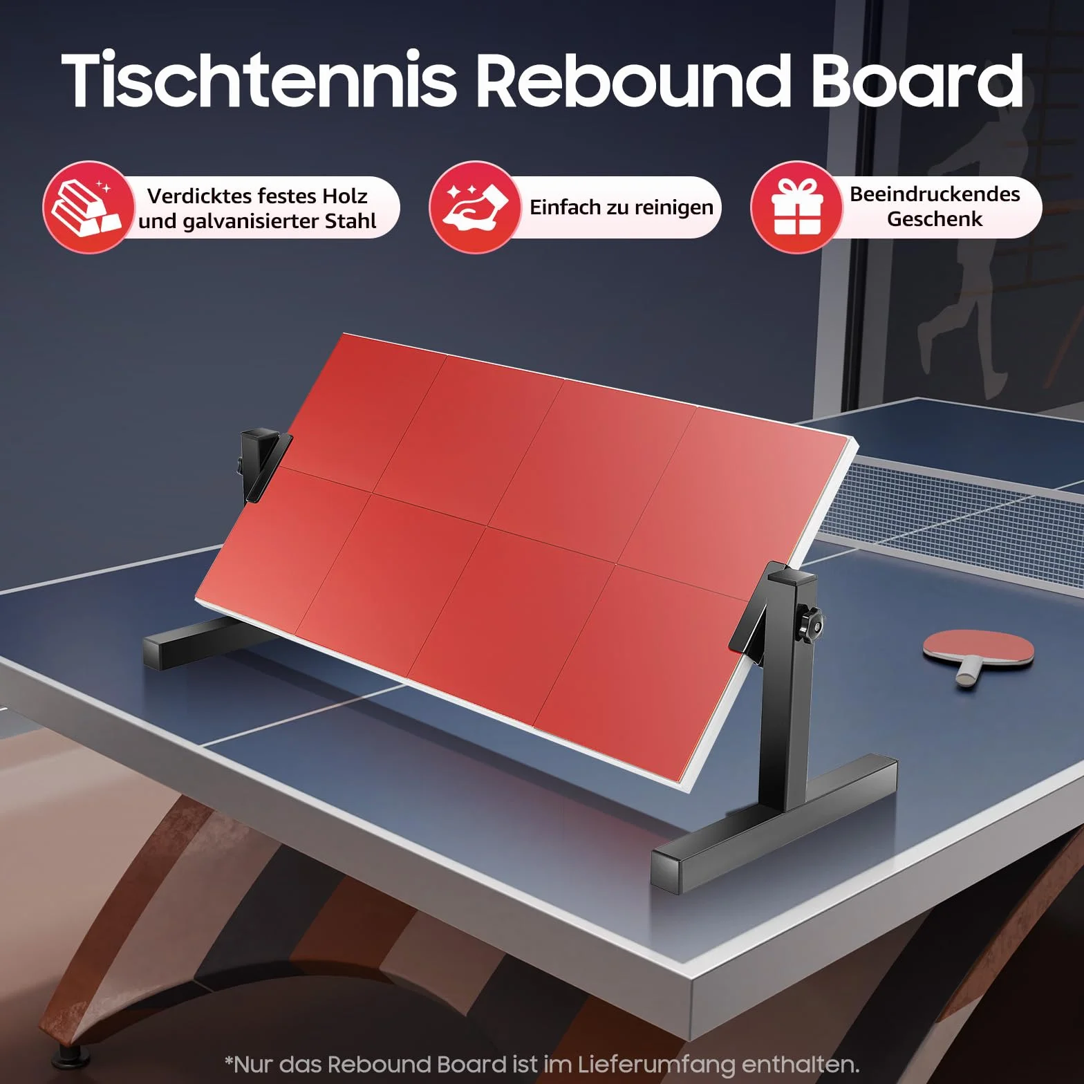 Table Tennis Return Board 8 Rubber Blocks 360° Adjustable Angle - Professional Training Equipment Indoor Outdoor
