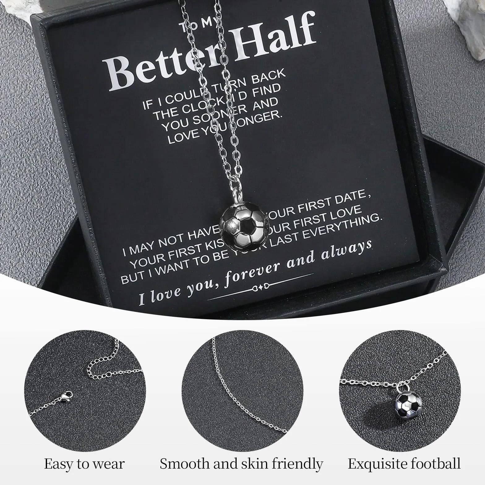 Collier De Football En Acier Inoxydable Pour Enfants Bijoux
