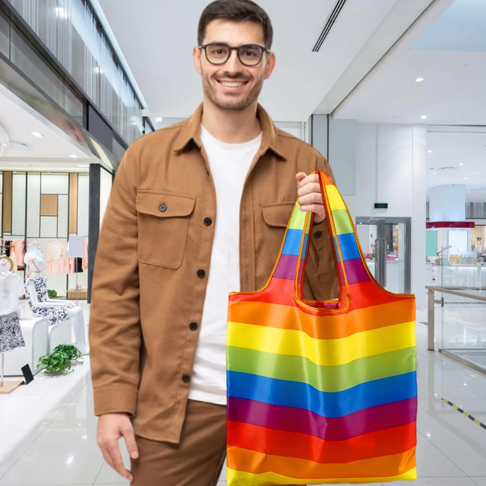 Ensemble d'accessoires de défilé du mois de la fierté LGBTQ avec peinture faciale, éventail pliable et sac réutilisable