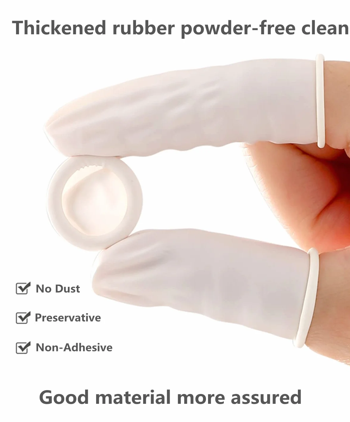 Doigtiers en Latex Couvre-Doigts Protecteur de Bout des Doigts pour Doigt Blessé Fissuré Nail Art DIY (Blanc)