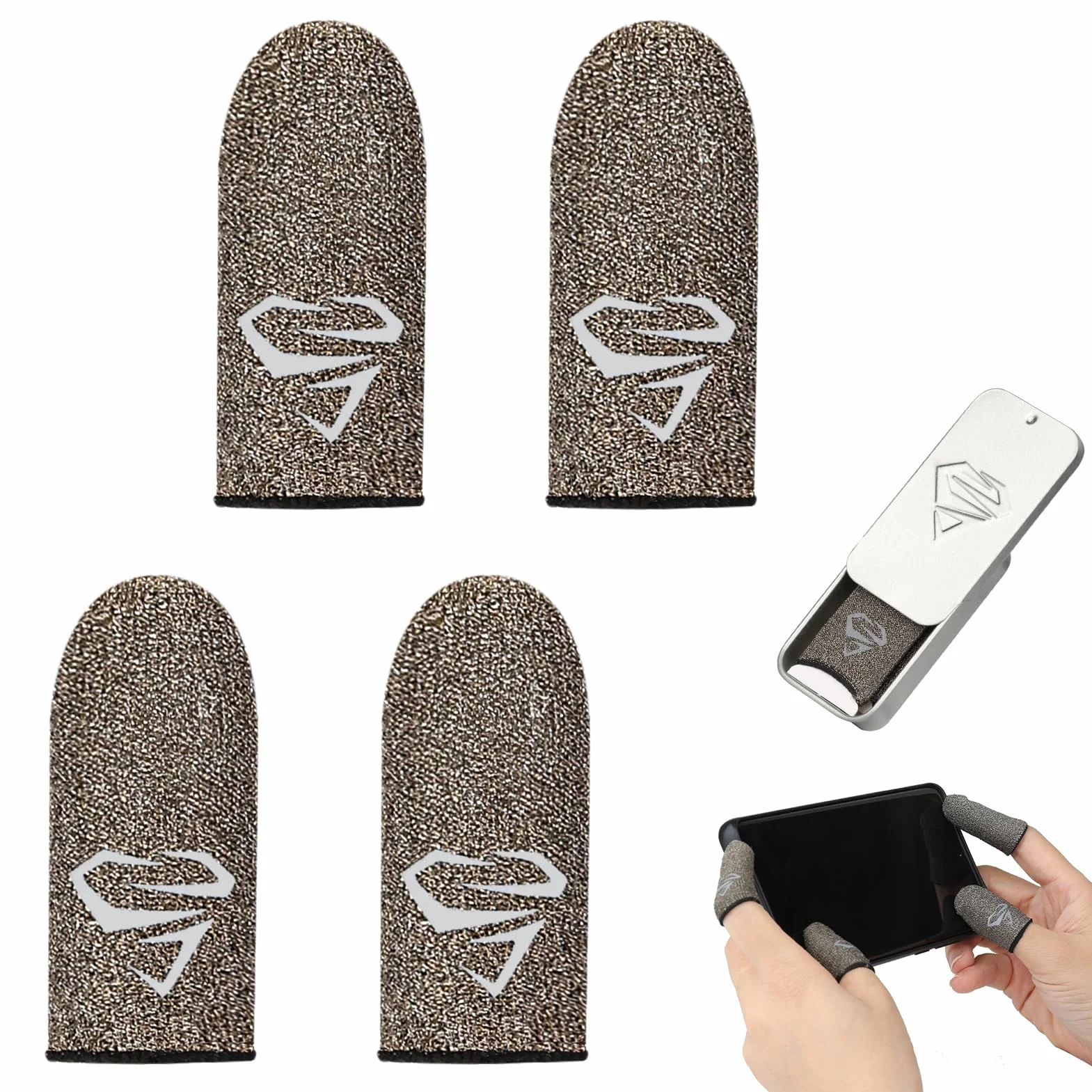 Gaming Finger Sleeve 4 Pack Tactile Sleeves for Mobile Games PUBG Mobile Anti-Sweat High Sensitivity Gaming Accessory