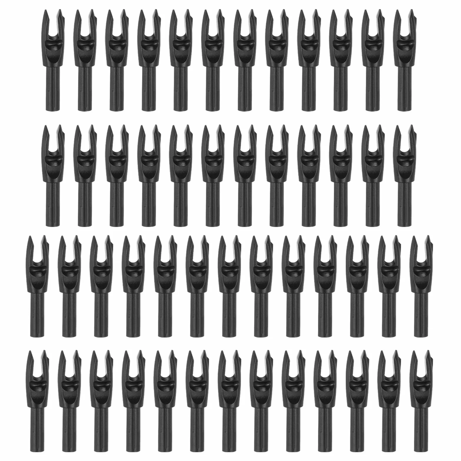 PATIKIL Encoches de Flèche d'Archerie 4,2 mm 0,165", 50 Pièces Insert Arrow Nock Replacement pour Flèches de Chasse Arc Composé Arc Recurve, Noir