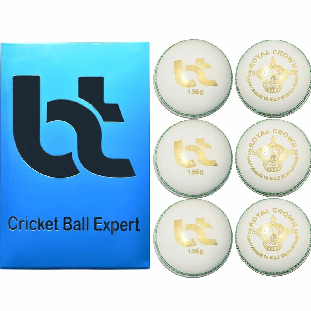 Balles de cricket en cuir véritable 156 g Lot de 6
