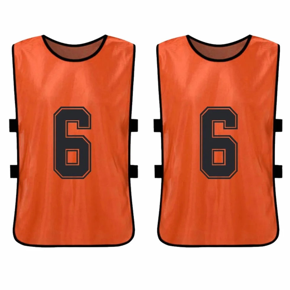 12 PCS Adultes Football Pinnies Maillots De L'équipe De Football À Séchage Rapide Dossards Numérotés Pratique