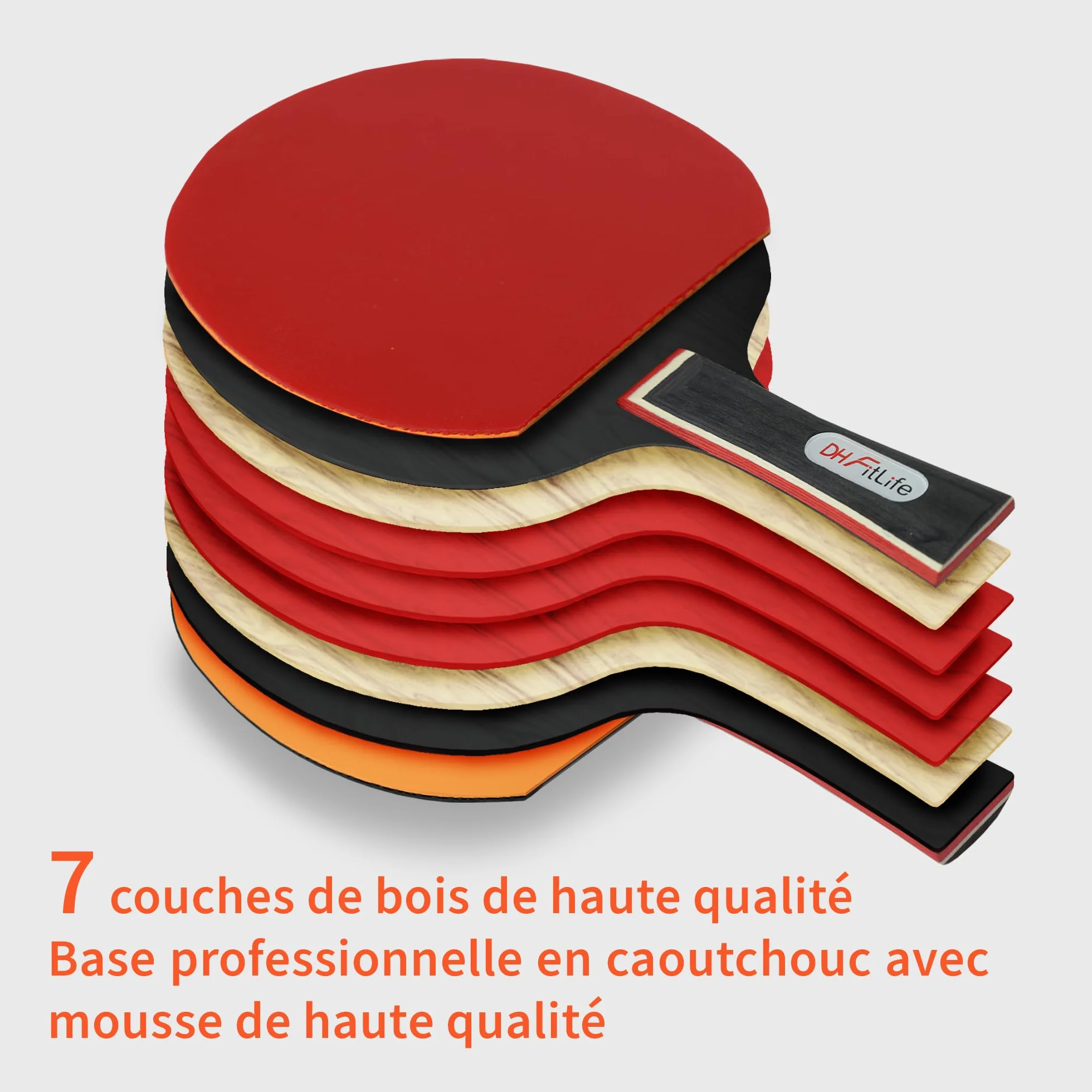 Set de Raquettes de Tennis de Table pour 2 Joueurs avec Filet Mobile Extensible, 3 Balles et Sac de Rangement