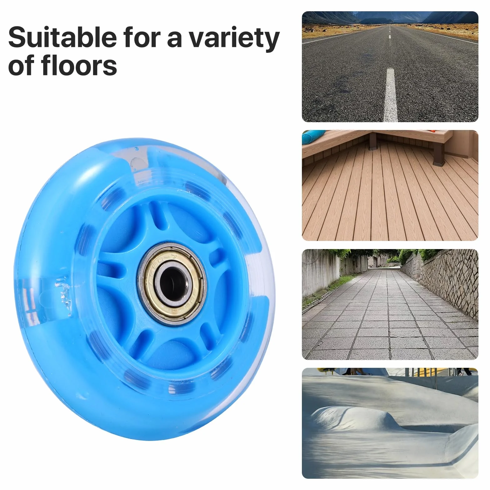 Roues de rechange trottinette LED 80 mm ABEC-7 pour enfants