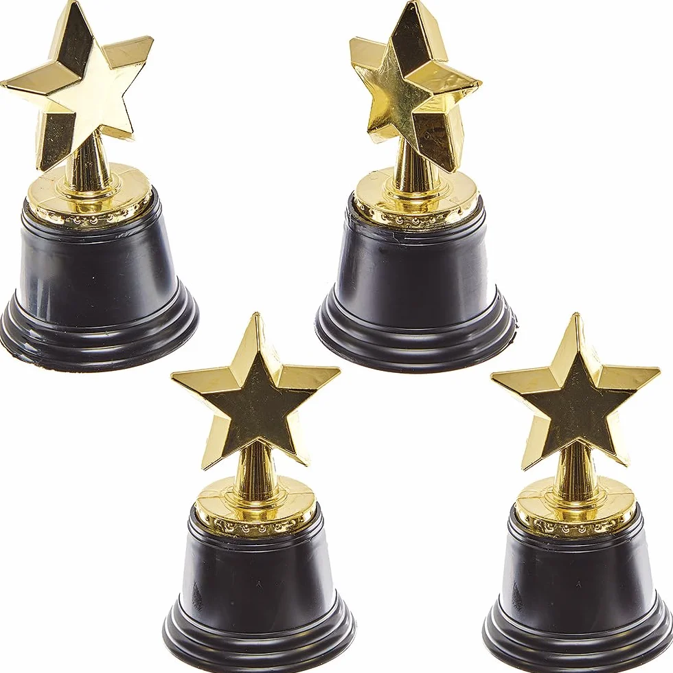 Baker Ross FN149 Trophées étoiles Lot de 4, Trophée de cérémonie sportive