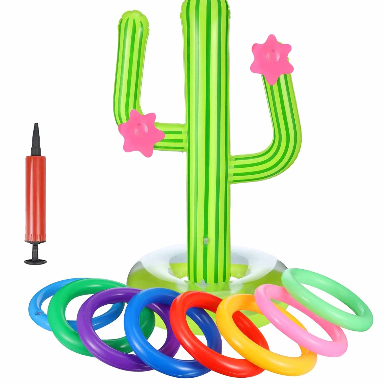 Piscine Gonflable Jouets Toss Game Ring Cactus Gonflable Jeux Piscine Exterieur Enfant Adulte Fiesta Anniversaire