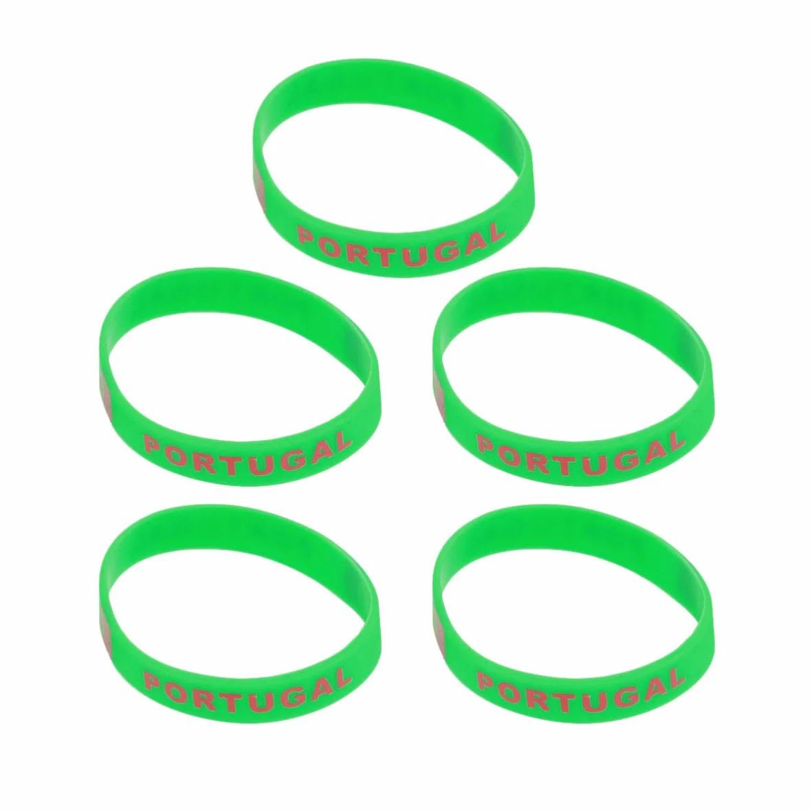 Bracelet Imprimé Drapeau Portugal Silicone VOSAREA 5 Pièces pour Football Sports