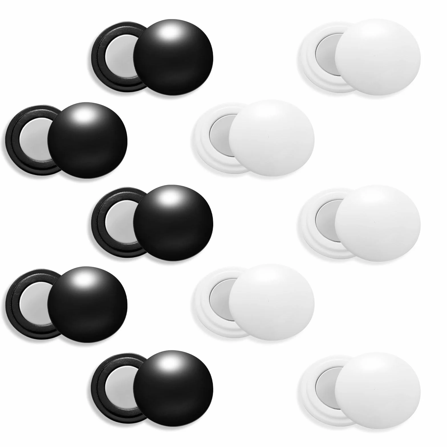 Porte-Dossard de Course Magnétique 10 Paires, Clips Porte-Numéro Marathon pour Coureurs Triathlon Course à Pied Cyclisme (Blanc, Noir)