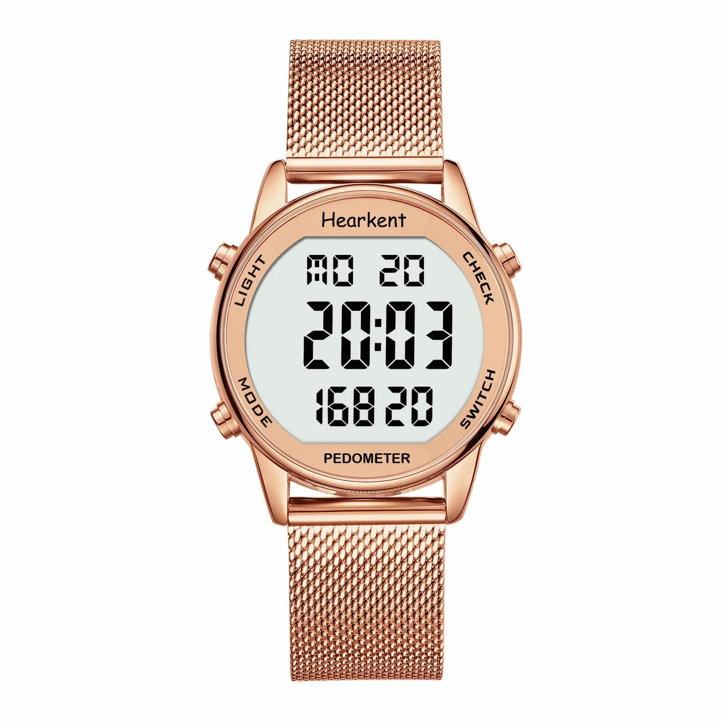 Hearkent Montre podomètre femme compteur calories étanche 30 m écran LCD marche activités quotidiennes