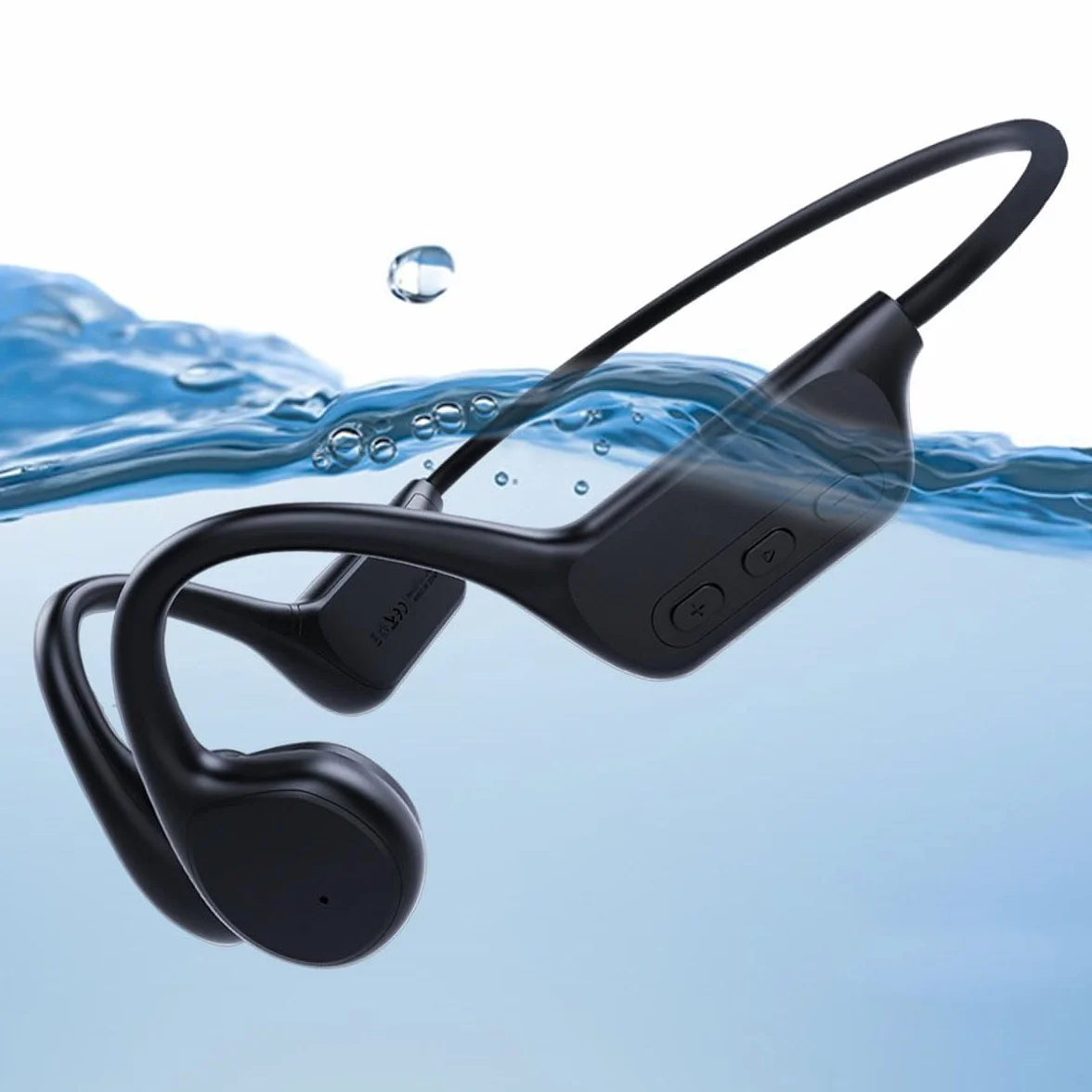 Casques à conduction osseuse IPX8 étanches natation mémoire 32G Bluetooth 5.3 sport microphone sans fil