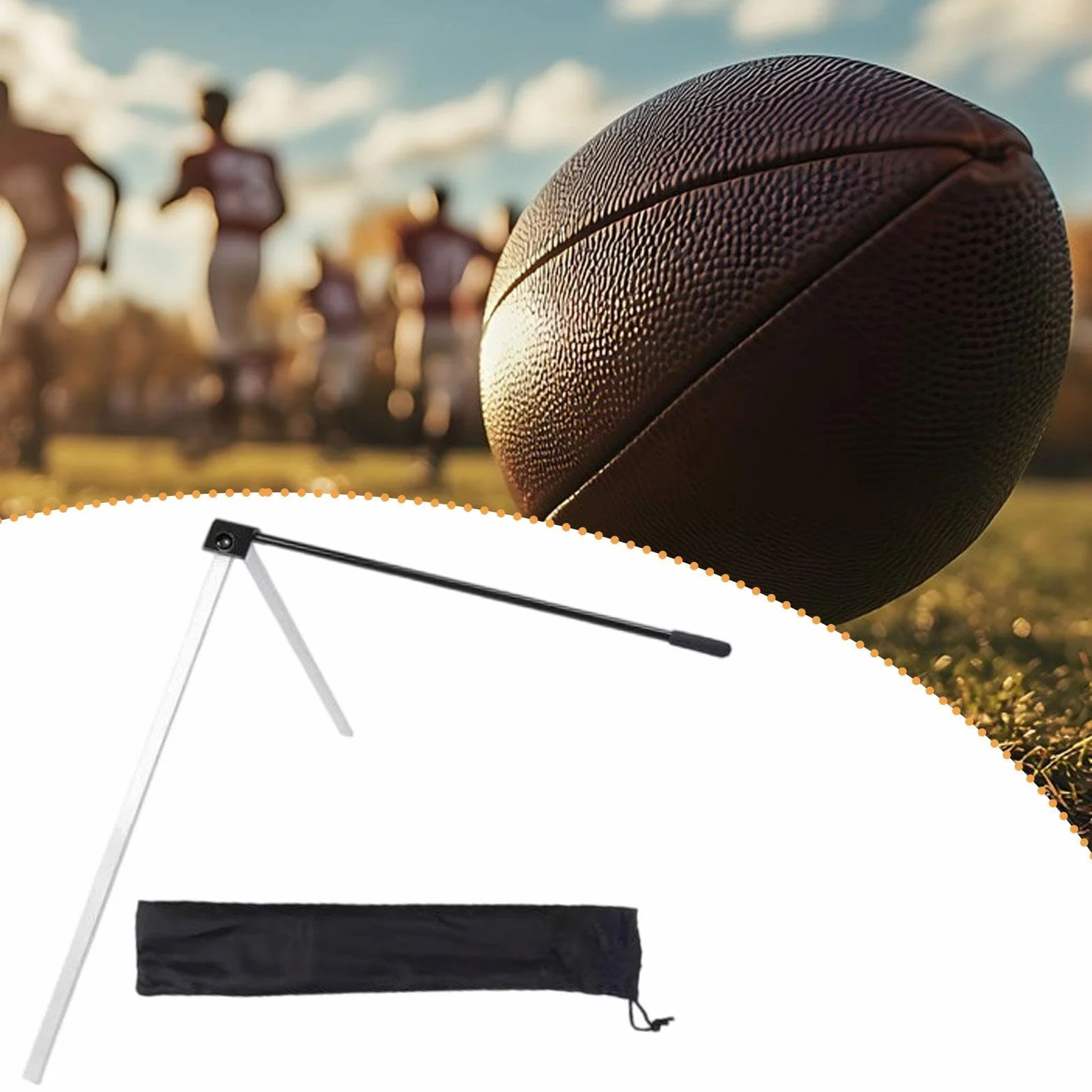 Oshhni Football Kicking Tee Adjustable Metal Flexible Field Holder for Men Women Kids