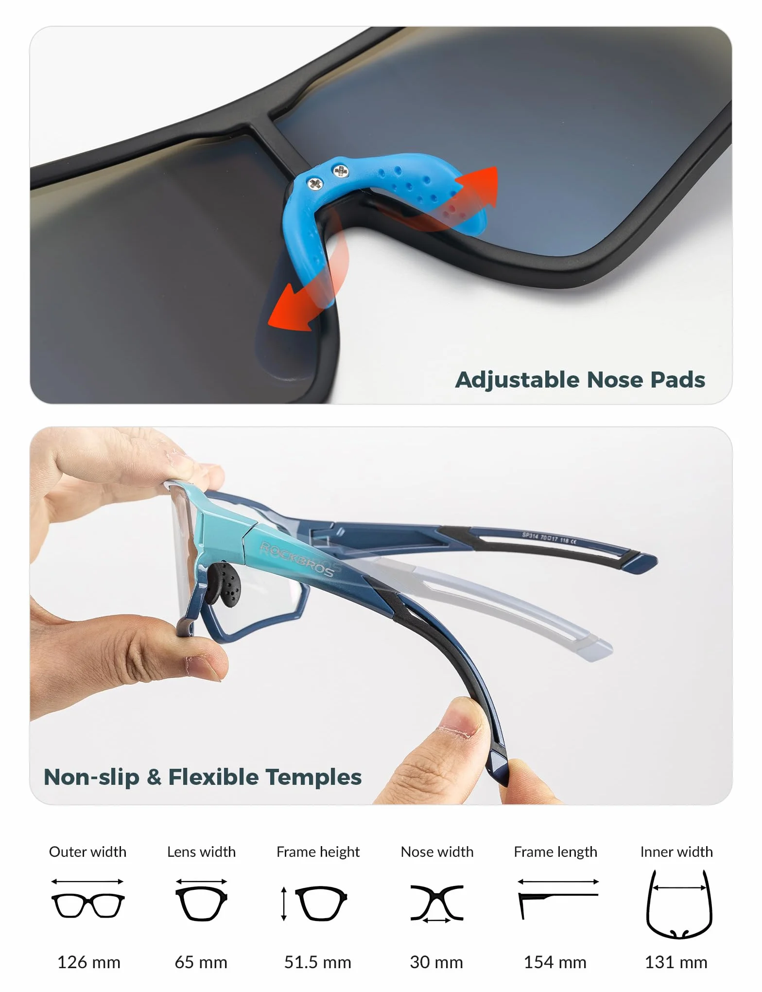 Lunettes de Soleil Polarisées Enfants ROCKBROS UV400 Cyclisme TR90 Léger Protection