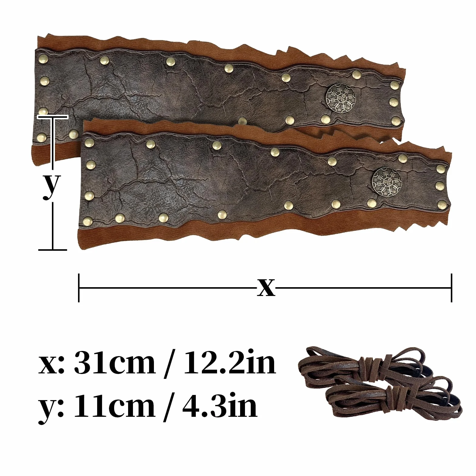 HiiFeuer Protège-Bras Médiévaux en Daim, Bracelets en Fourrure Artificielle Renaissance, Bandeau de Poignet Viking Archery Arm Guards