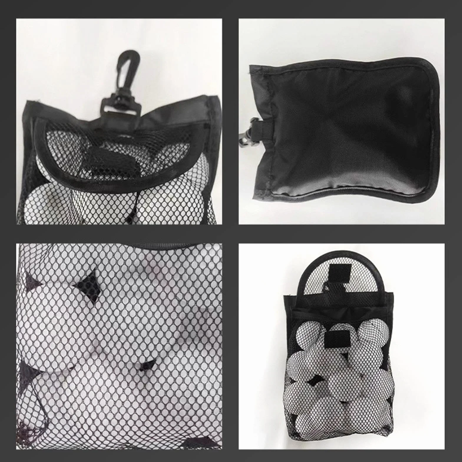Sacs en maille de nylon pour balles de golf – Sac de rangement filet 18 balles