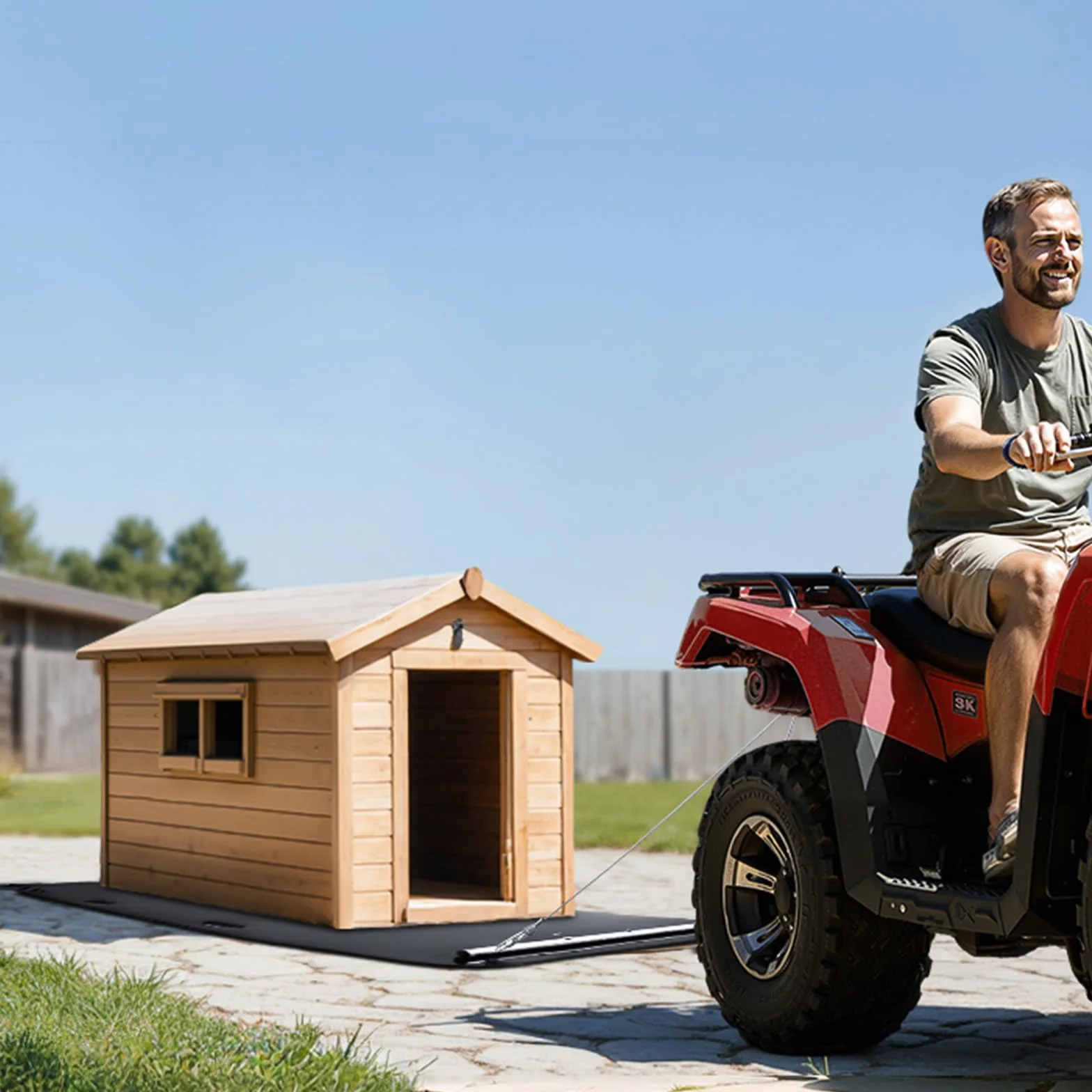 VEVOR Traîneau à Cerfs 230x117,5 cm PEHD 680 kg Traction Manuelle VTT UTV Tracteur