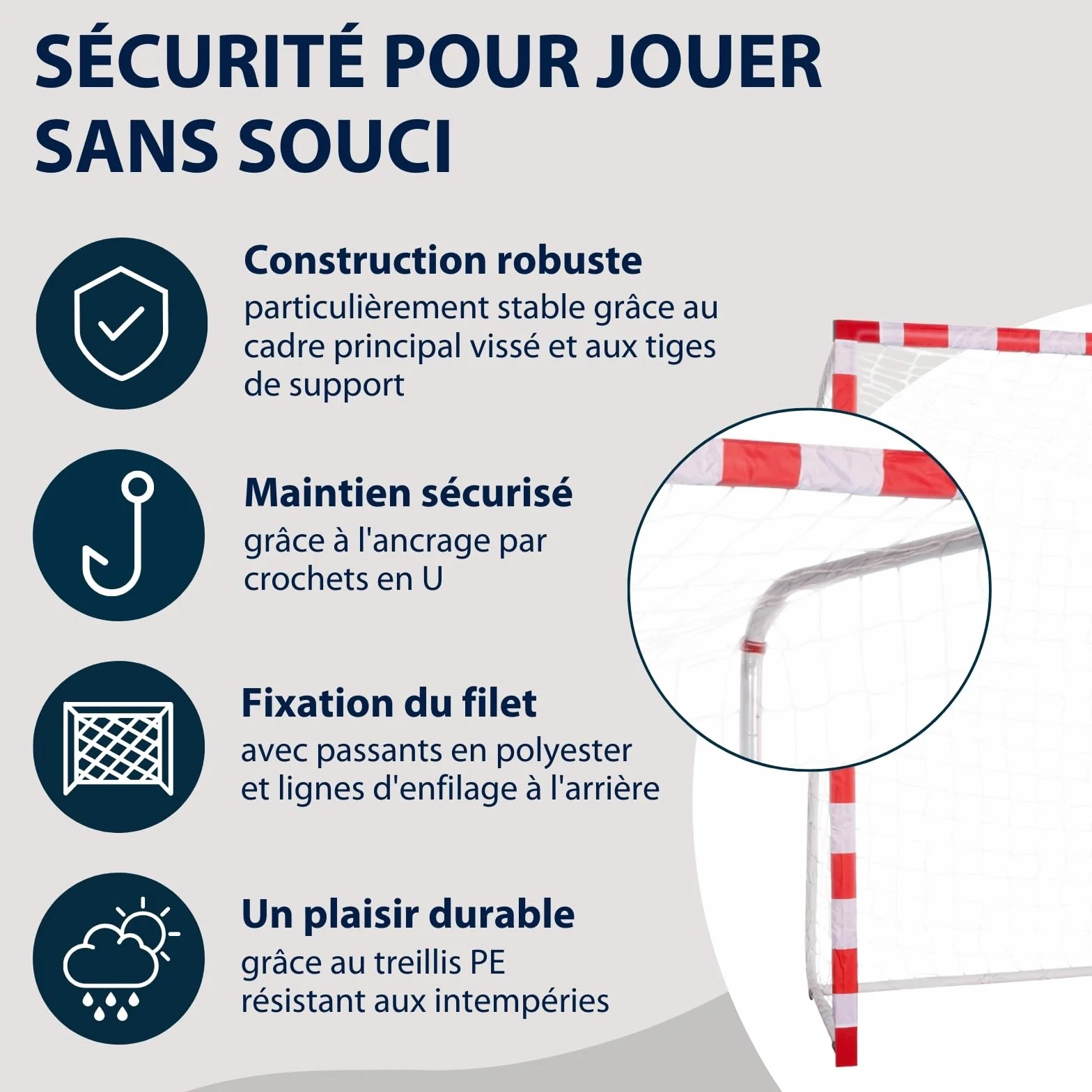 HUDORA But de Football Allround 300 - But Stable & résistant pour Enfants & Adultes - Dimensions typiques d'un But de Handball