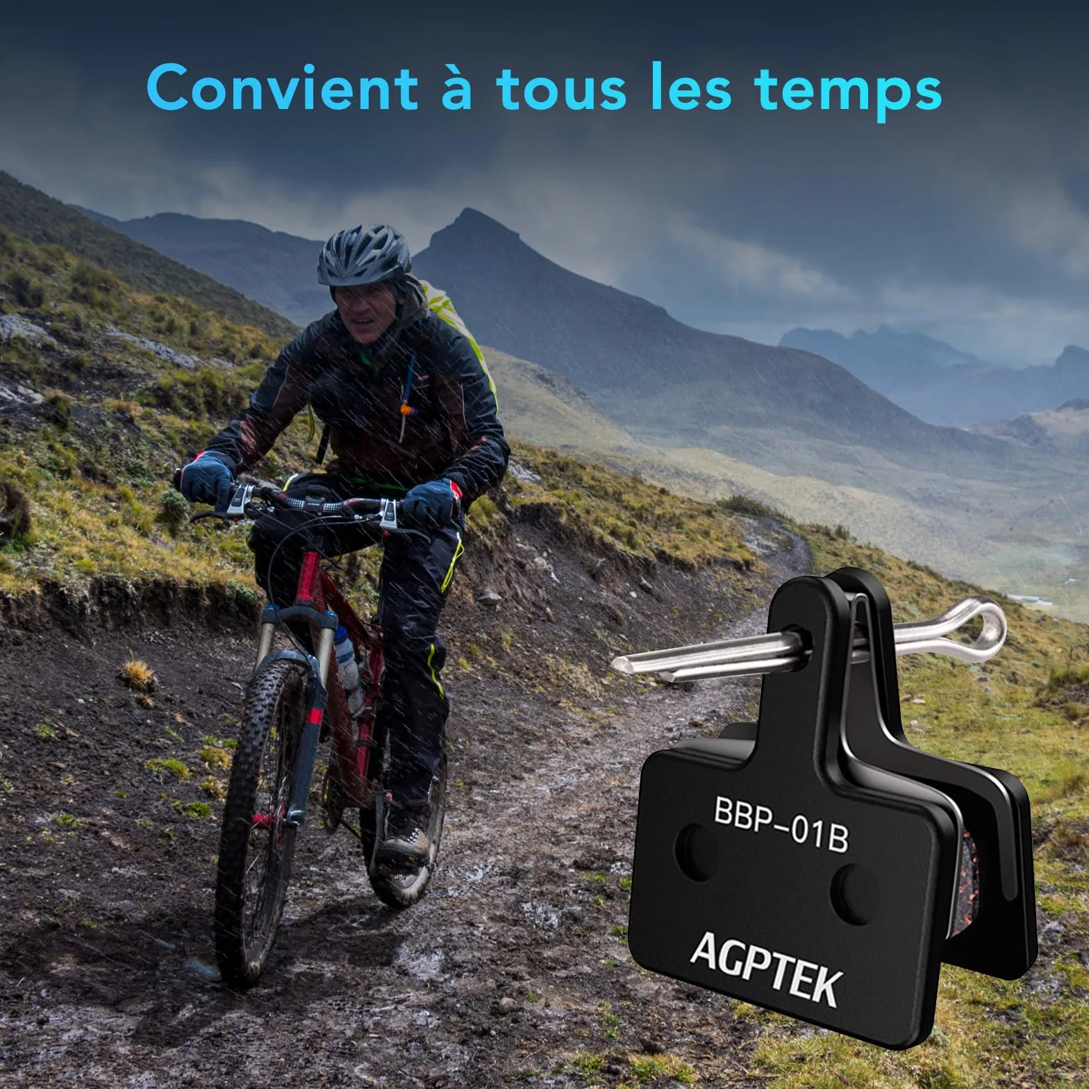 AGPTEK Plaquettes de Frein Vélo à Disque Semi-Métalliques pour Shimano TRP Tektro Deore