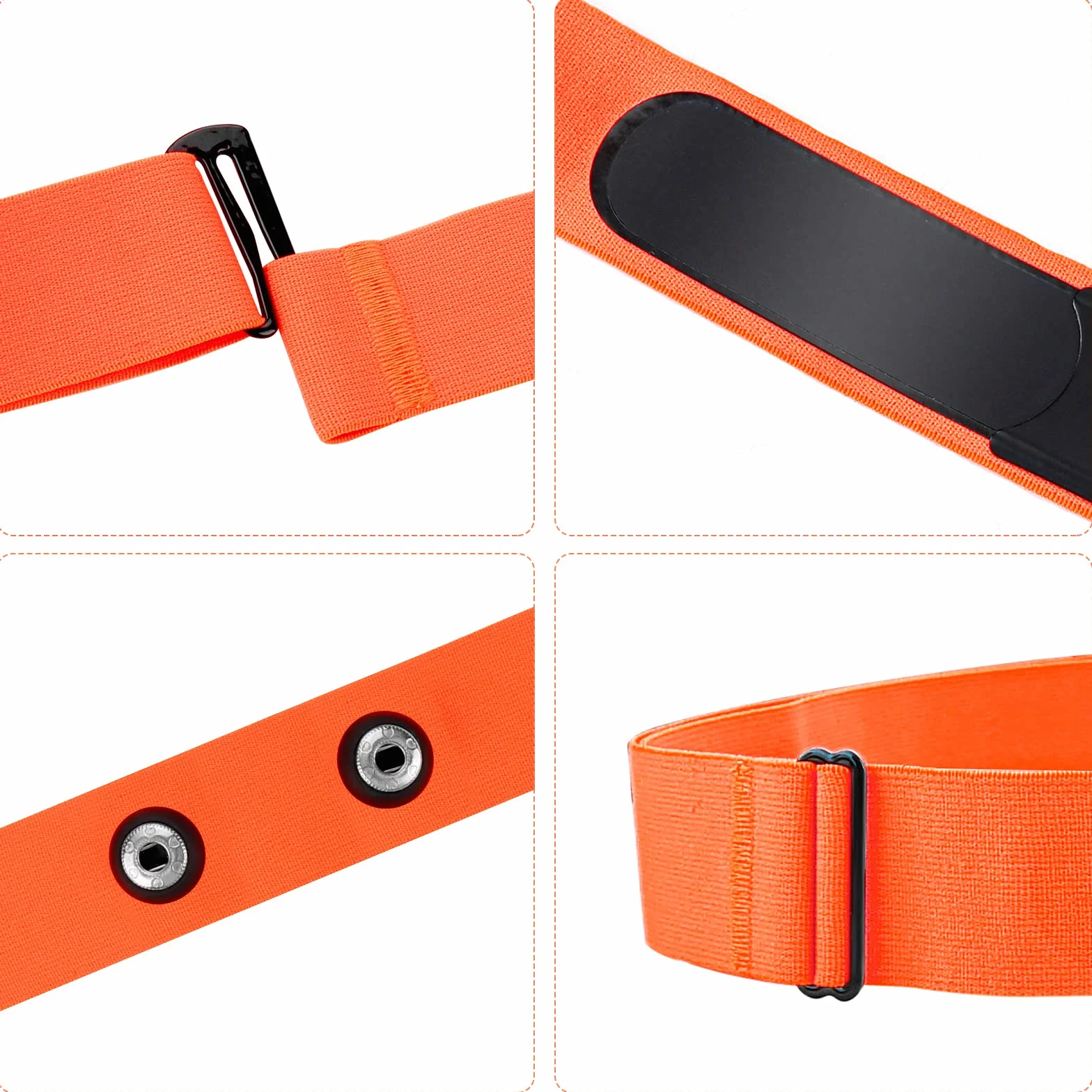 Ceinture Cardio de Remplacement Élastique Sangle de Poitrine pour Garmin, Wahoo Moniteur de Fréquence Cardiaque (Orange)
