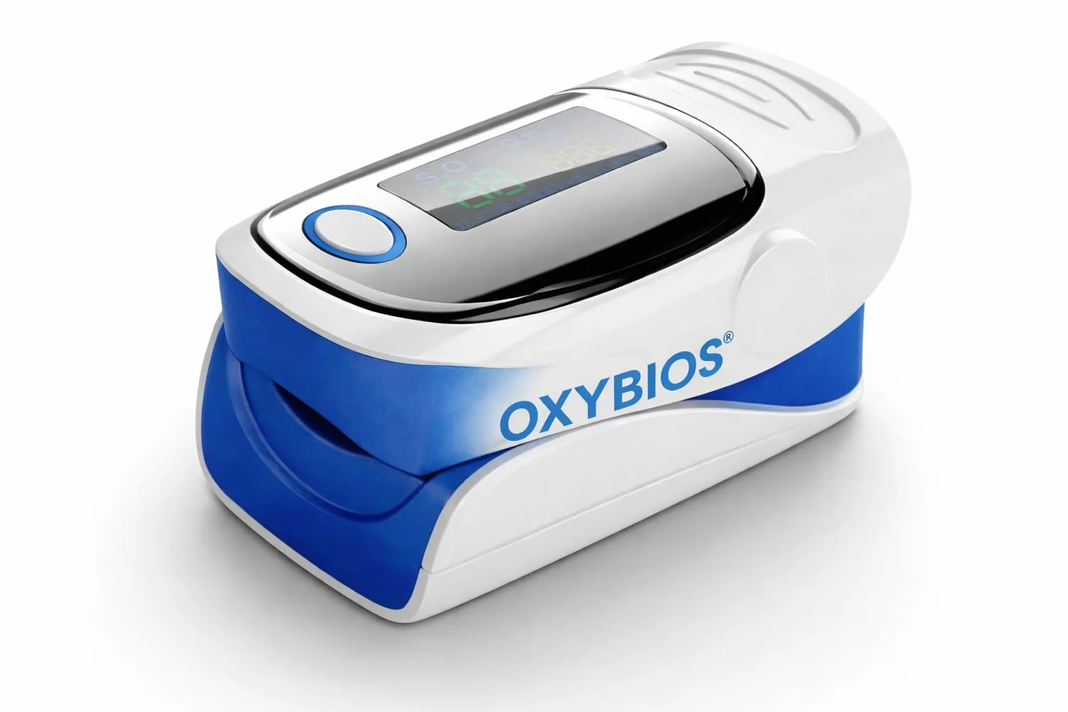 Oxymètre de Pouls Bleu Portable Tout en Un avec Cardiofréquencemètre - Moniteur SpO2 et Fréquence Cardiaque