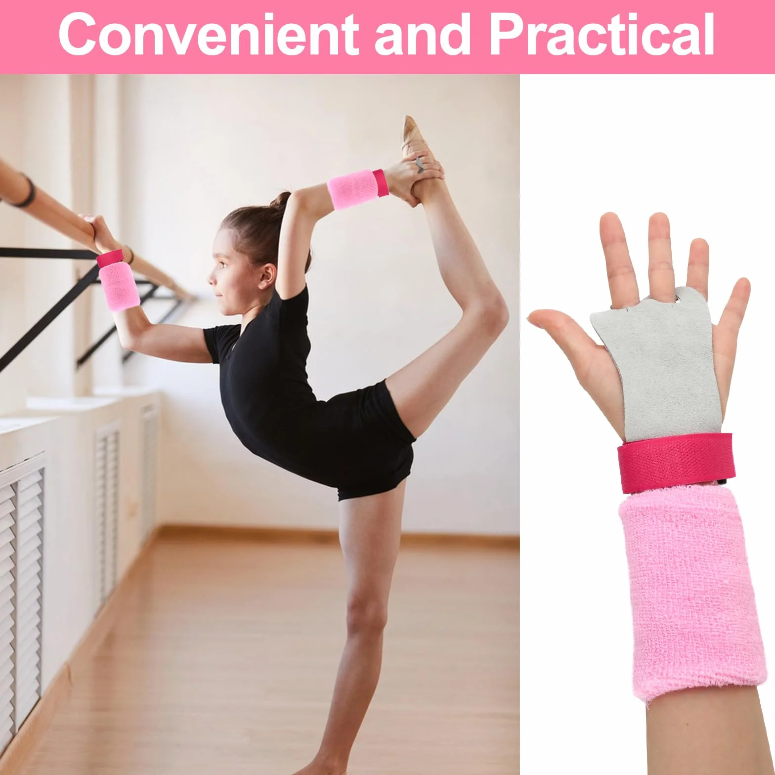 Gants de Préhension avec Sangles de Poignet de Gymnastique et Protège Poignet, Entraînement Croisé