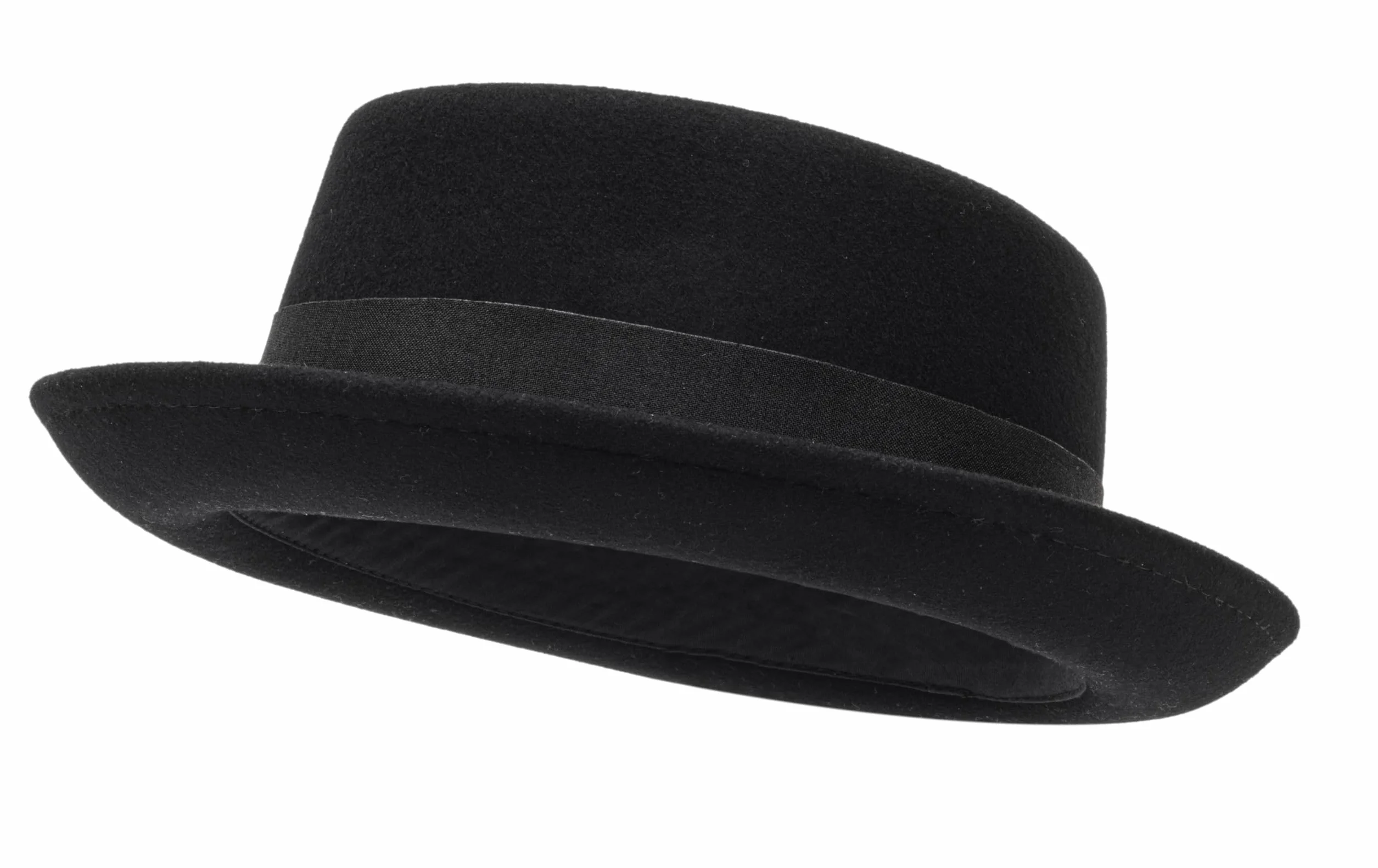 Chapeau Fedora classique des années 1920 en pure laine - Chapeau d'église à bord court écrasable