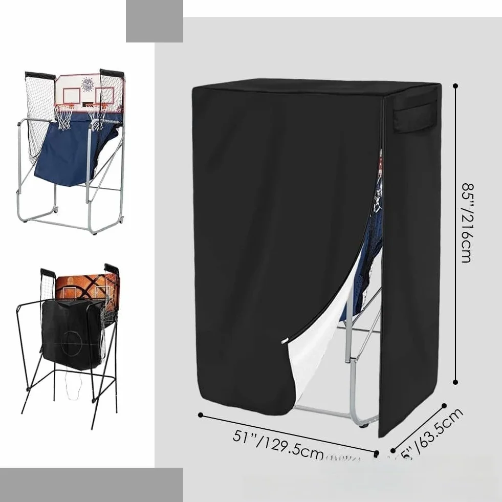 Housse en tissu Oxford imperméable pour jeu de basket-ball Arcade 210D noir avec fermeture éclair
