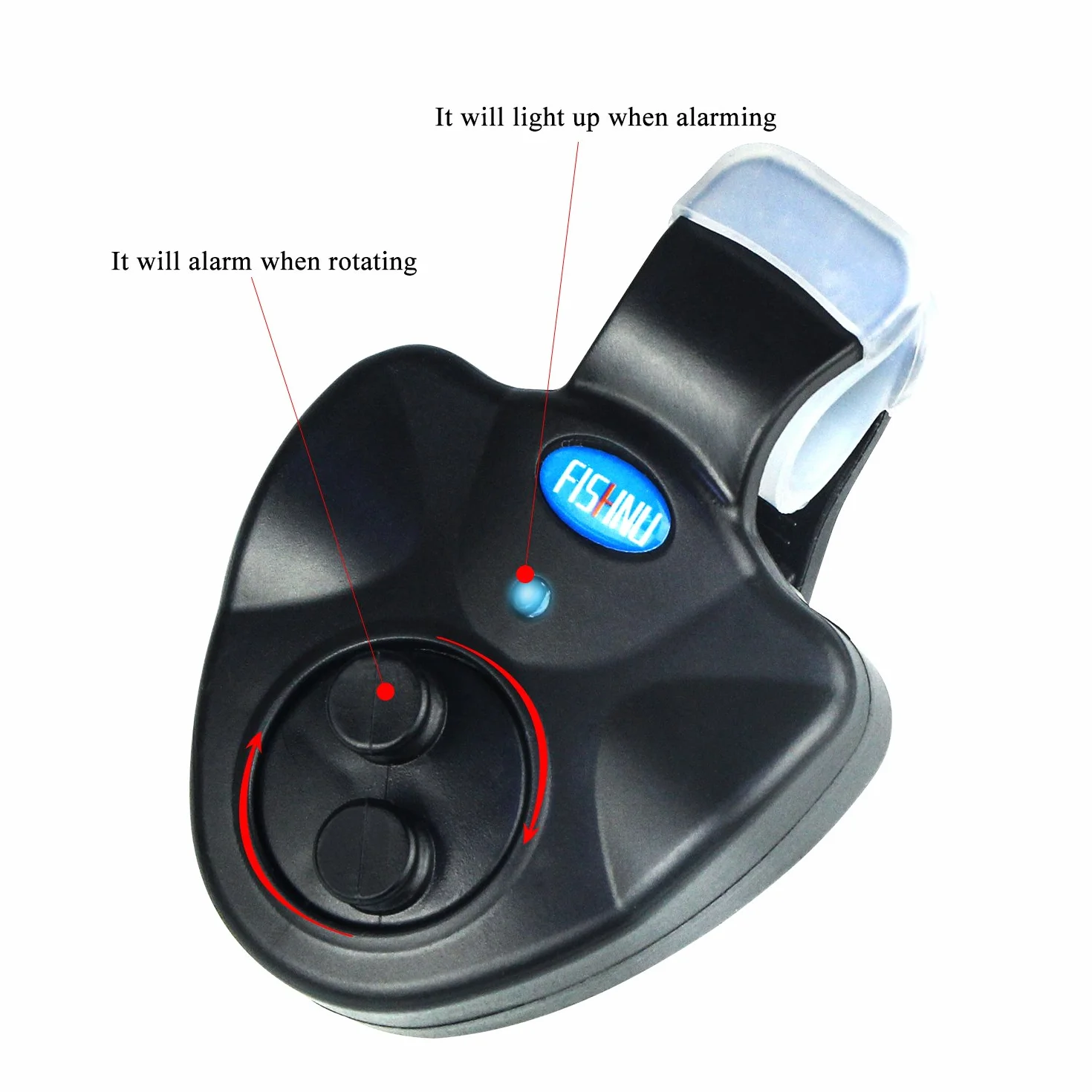 Lot de 2 détecteurs de touche de pêche avec lumière LED et indicateur sonore – Accessoire de pêche de nuit
