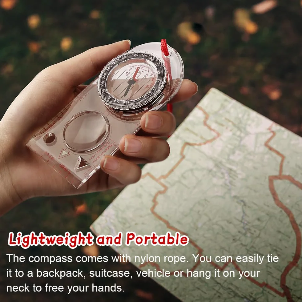 Flintronic Boussole de Navigation avec Fonction Lumineuse, étanche, Déclinaison Réglable